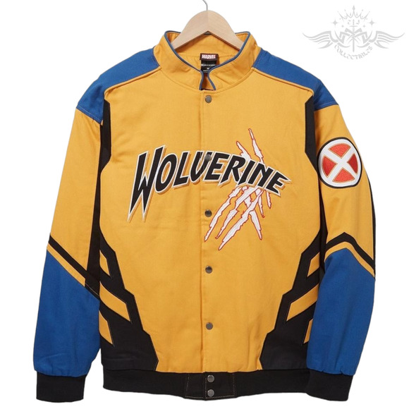 Marvel X-Men Wolverine Logan Yellow Motocross Racing Jacket Size Small New - Picture 1 of 5